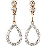 گوشواره طلای رزگلد با نگین الماس تراش برلیان مدل: ebf2185