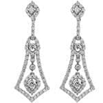 گوشواره طلای سفید با نگین الماس تراش برلیان مدل: ebf2188