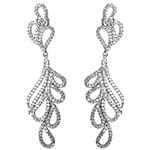 گوشواره طلای سفید با نگین الماس تراش برلیان مدل: ebf2189