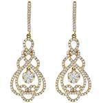 گوشواره طلای زرد با نگین الماس تراش برلیان مدل: ebf2190