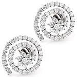 گوشواره میخی طلای سفید با نگین الماس تراش برلیان طرح فلاور مدل: ebf2194