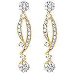 گوشواره فلاور طلای زرد با نگین الماس تراش برلیان مدل: ebf2195