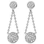 گوشواره طلای سفید با نگین الماس تراش برلیان مدل: ebf2198