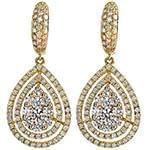 گوشواره طلای زرد با نگین الماس تراش برلیان مدل: ebf2199