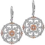 گوشواره طلا و جواهر با نگین الماس تراش برلیان مدل: ebf2208