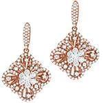 گوشواره فلاور طلا و جواهر با نگین الماس تراش برلیان مدل: ebf2210