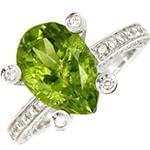 انگشتر طلای سفید زنانه با نگین زبرجد و الماس تراش برلیان:مدل rgf1564