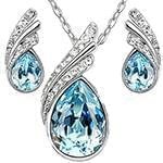 نیم ست آویز و گوشواره با نگین توپاز و الماس تراش برلیان مدل: hsdf1436