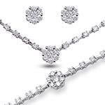 سرویس طلای عروس با نگین الماس تراش برلیان طرح فلاور مدل: bset2209