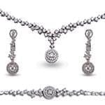 سرویس طلای عروس با نگین الماس تراش برلیان طرح فلاور مدل: bset2212