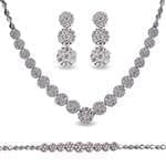 ddسرویس طلای عروس با نگین الماس تراش برلیان طرح فلاور مدل: bset2213