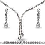 سرویس طلای عروس با نگین الماس تراش برلیان طرح فلاور مدل: bset2214