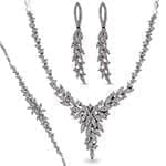 سرویس طلای سفید عروس با نگین الماس تراش برلیان مدل: bset2218