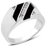 مدل انگشتر  طلای سفید و نگین انیکس و الماس تراش برلیان: مدل rgm1526