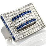 مدل انگشتر جواهر طلای سفید با نگین برلیان و یاقوت کبود: مدل rgm1530