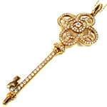 آویز مردانه طلا با نگین الماس تراش برلیان طرح کلید: مدل npdm1044