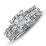 حلقه زنانه طلا سفید با نگین الماس مدل :RWDF1022