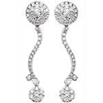 گوشواره فلاور طلا و جواهر با نگین الماس تراش برلیان مدل: ebf2211 