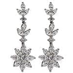 گوشواره طلا و جواهر با نگین الماس تراش برلیان و مارکیز مدل: ebf2212 