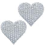 گوشواره طلا و جواهر با نگین الماس تراش برلیان طرح قلب مدل: ebf2215 