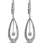 گوشواره طلا و جواهر طلای سفید با نگین الماس تراش برلیان مدل: ebf2219 