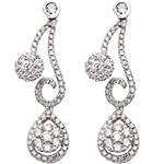 گوشواره طلا و جواهر فلاور با نگین الماس تراش برلیان مدل: ebf2221 