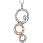 آویز طلای دو رنگ با نگین الماس تراش برلیان طرح دوار: مدل pdb2262 