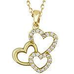 آویز قلب طلای زرد با نگین الماس تراش برلیان: مدل pdb2263 