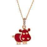 پلاک کودکانه طلای رزگلد با نگین الماس تراش برلیان طرح گاوی مدل: pgb2155 