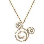 آویز کودکانه طلای زرد با نگین الماس تراش برلیان طرح میکی موس مدل: pgb2157 