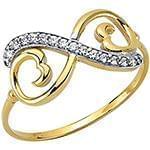 انگشتر زنانه طلای زرد با نگین الماس تراش برلیان طرح بینهایت : مدل wrdf2145 