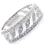 انگشتر زنانه طلای سفید با نگین الماس تراش برلیان : مدل wrdf2147 