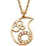 پلاک طلای رزگلد با نگین الماس تراش برلیان طرح بته جقه: مدل pdb2266