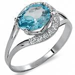 انگشتر زنانه طلای سفید با نگین توپاز و الماس تراش برلیان :مدل rgf1607