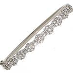 دستبند طلا زنانه با نگین الماس تراش برلیان و باگت طرح فلاور مدل: bdf1244