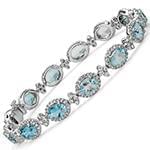 دستبند طلا زنانه با نگین الماس تراش برلیان و توپاز مدل: bdf1251