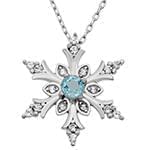 پلاک کودکانه با نگین الماس تراش برلیان و توپاز طرح دانه برف مدل: pgb2162