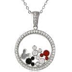 پلاک کودکانه با نگین الماس تراش برلیان و توپاز طرح میکی موس مدل: pgb2163