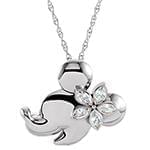 پلاک کودکانه با نگین الماس تراش مارکیز طرح میکی موس مدل: pgb2165