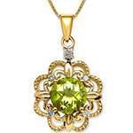 آویز طلای زرد با نگین الماس تراش برلیان و زبرجد: مدل npdf13145