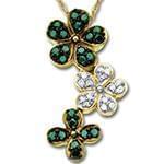 پلاک طلای زرد با نگین الماس تراش برلیان و زمرد: مدل npdf13156