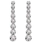 گوشواره الماس طلای سفید با نگین الماس تراش برلیان مدل: ebf2223