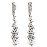 گوشواره الماس طلای سفید با نگین الماس تراش برلیان مدل: ebf2225