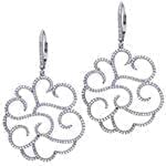 گوشواره الماس طلای سفید با نگین الماس تراش برلیان مدل: ebf2227