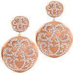 گوشواره الماس طلای رزگلد با نگین الماس تراش برلیان مدل: ebf2228