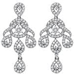 گوشواره الماس طلای سفید با نگین الماس تراش برلیان مدل: ebf2232