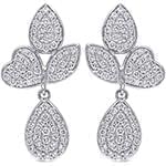 گوشواره الماس طلای سفید با نگین الماس تراش برلیان مدل: ebf2234