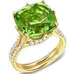 انگشتر زنانه طلای زرد با نگین زبرجد و الماس تراش برلیان :مدل rgf1616