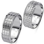 حلقه ازدواج ست طلای سفید با نگین الماس تراش برلیان مدل: srd1601