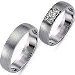 حلقه ازدواج ست طلای سفید با نگین الماس تراش برلیان مدل: srd1603